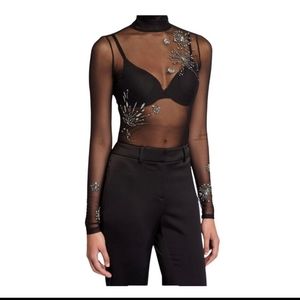 cinq a septShooting Star Sheer Mesh Turtleneck Top